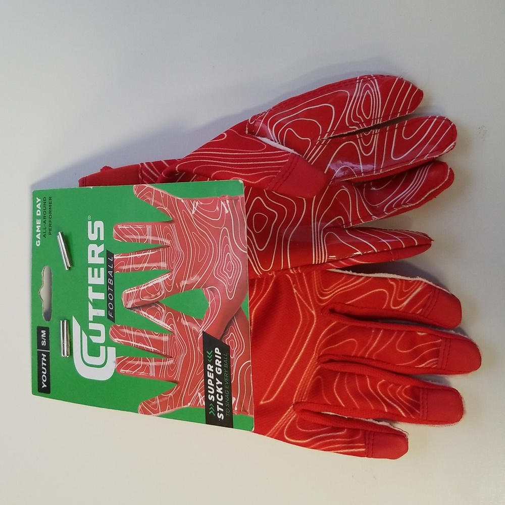 NWT CUTTERS Football SUPER STICKY GRIP Gloves. Youth size small